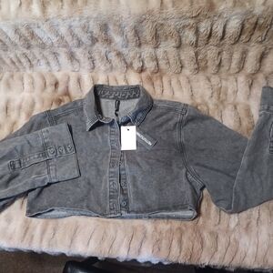 PrettyLittleThing Gray Jean Jacket